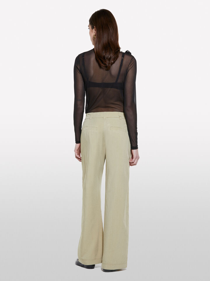 Military palazzo trousers with zipper - women's palazzo trousers - Military Green | Sisley image number 3
